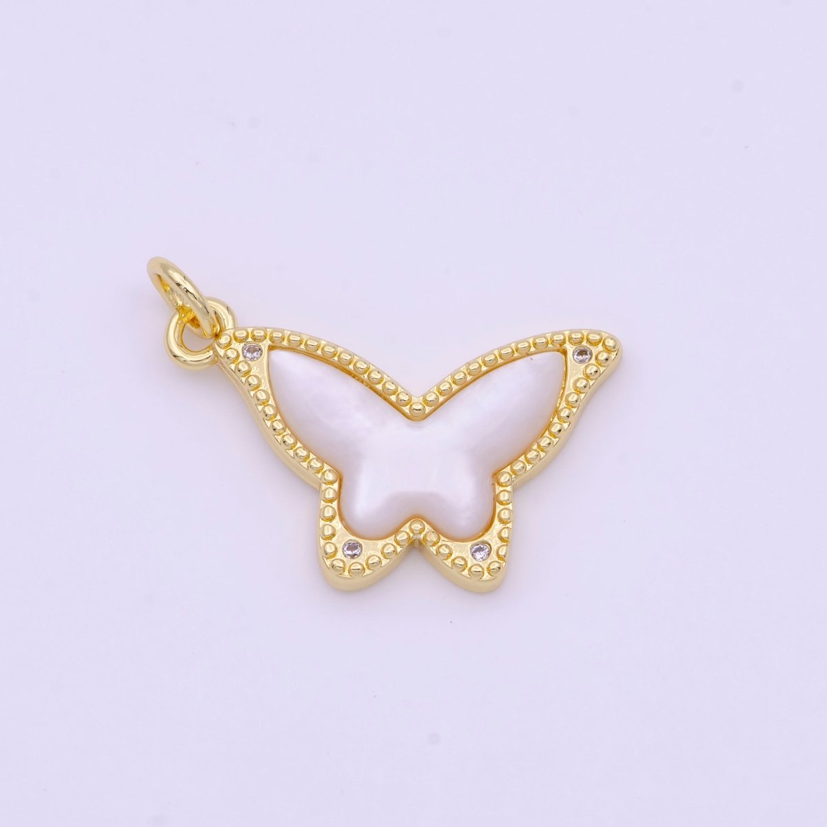 Pearl Butterfly Mariposa Dotted Gold Charm | I923 - DLUXCA