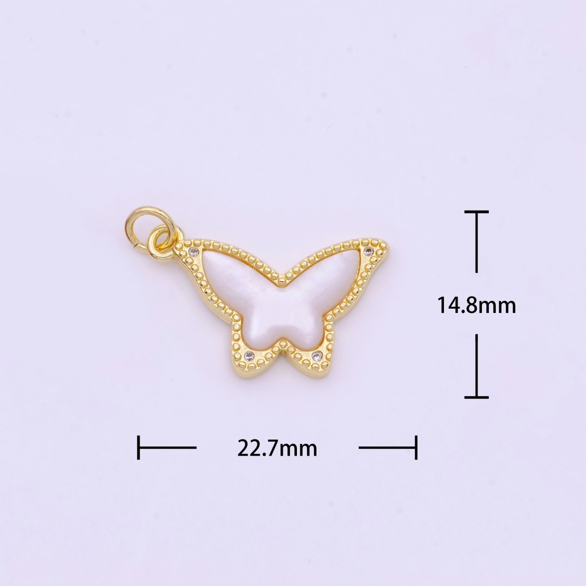 Pearl Butterfly Mariposa Dotted Gold Charm | I923 - DLUXCA