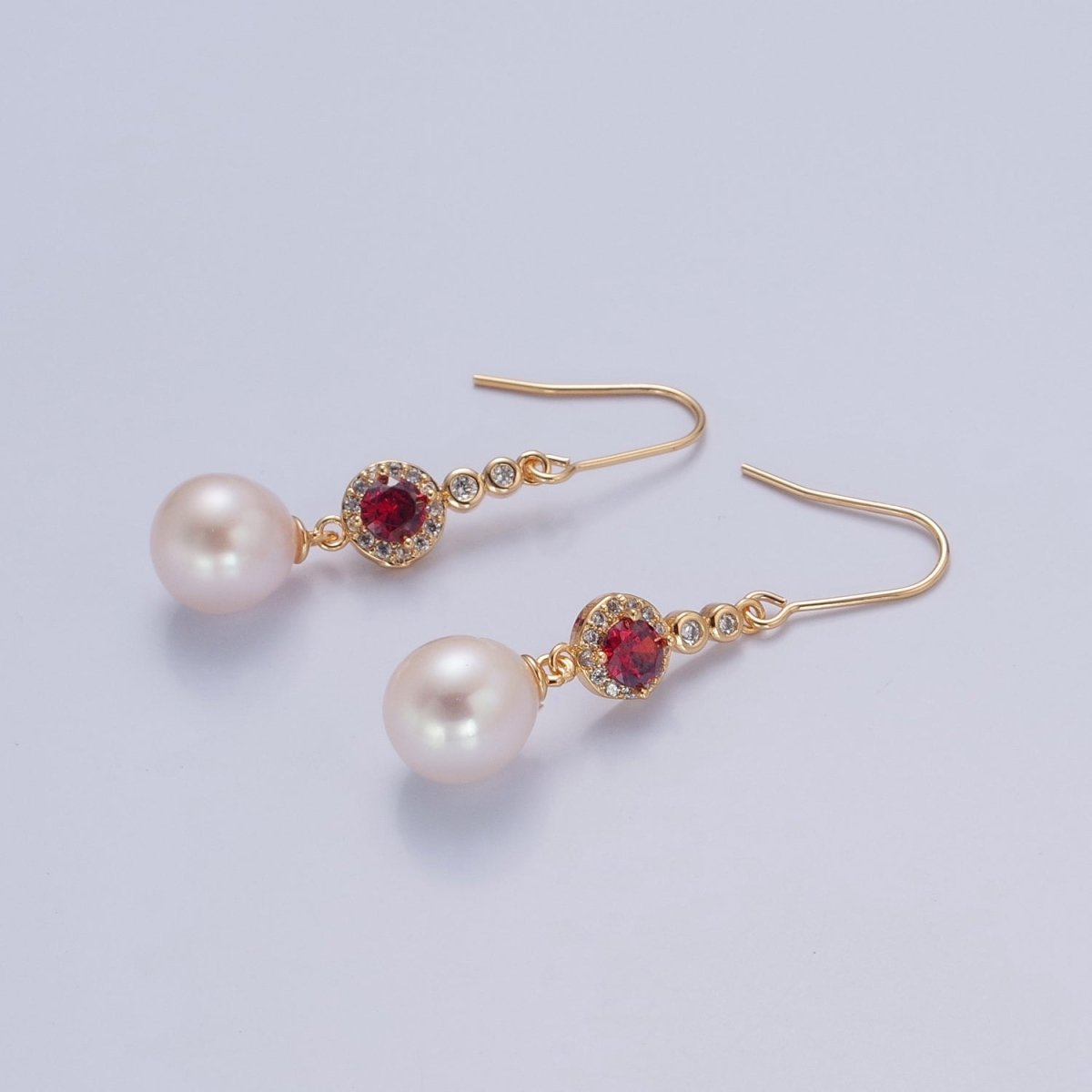 Pearl Drop Earring, Classic Style, Sterling Earring, French Hook V-377 - DLUXCA
