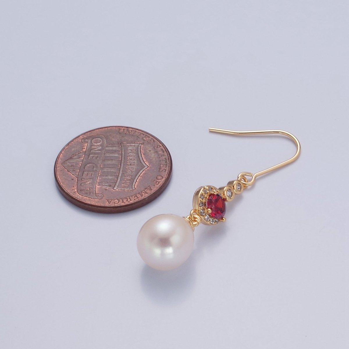 Pearl Drop Earring, Classic Style, Sterling Earring, French Hook V-377 - DLUXCA