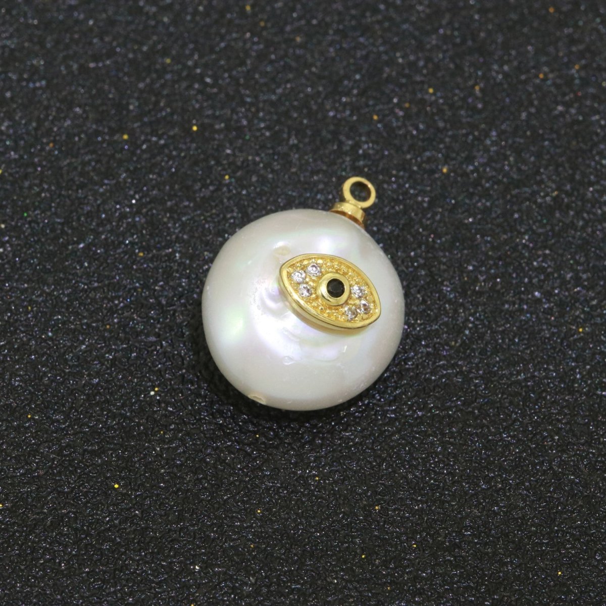 Pearl Gold Evil Eye Charm, Bee, Thunder, Weed, Star Charm Dainty Pear Freeform Pearl Jewelry for Amulet Pendant Jewelry Supply P-1826 P-1827 - DLUXCA