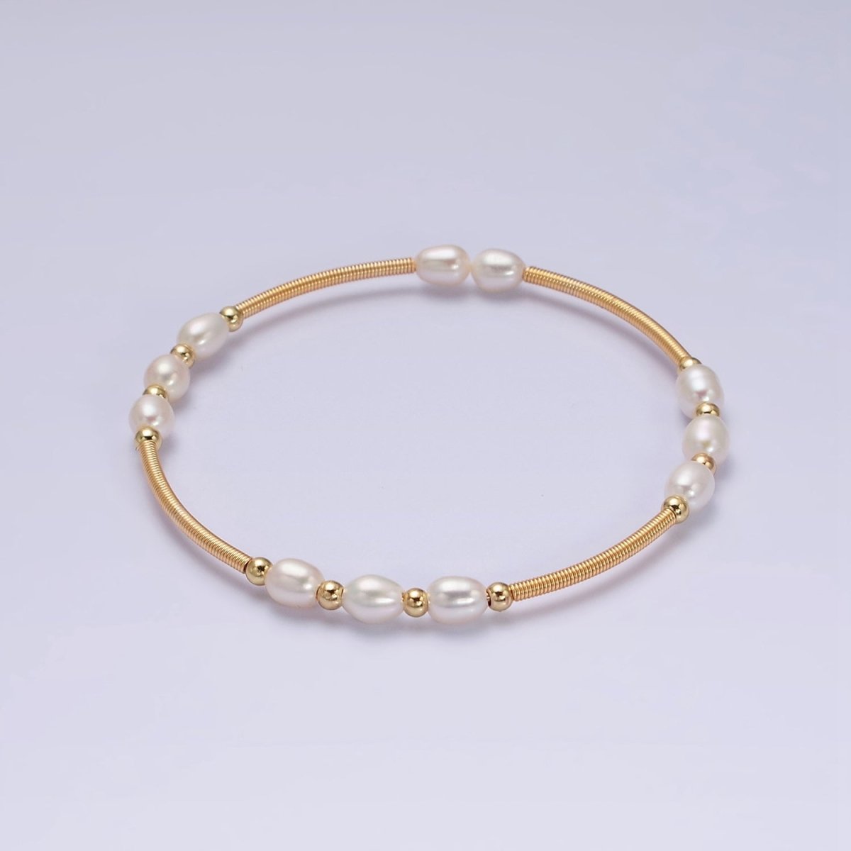 Petite Pearl Cuff Bracelet White or Pink Pearls Gold Filled Cuff bracelet Textured Bracelet | WA-1864 WA-1865 Clearance Pricing - DLUXCA