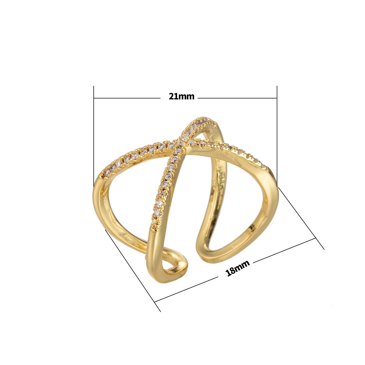 Petite Twist Full Eternity Ring Cz Gold Infinity Ring Cubic Zirconia Stacking Ring Minimalist Ring O-358 - DLUXCA