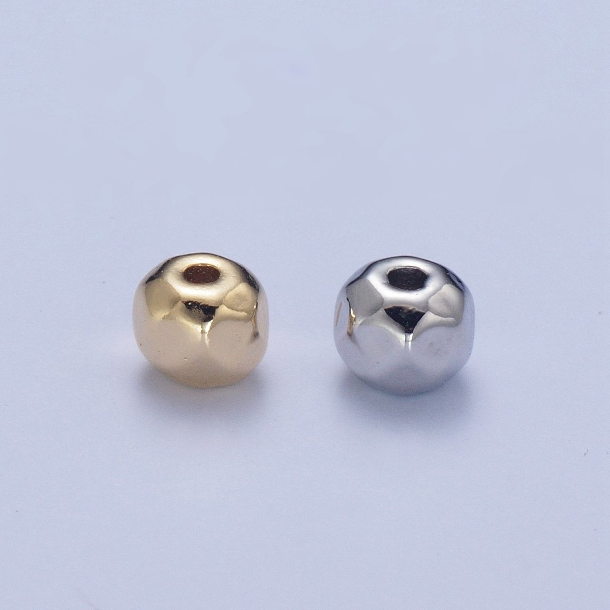 Pieces Pack 3.4X4mm Geometric Round Spacer Beads Jewelry Making Component in Silver & Gold B-049 W-936 - DLUXCA