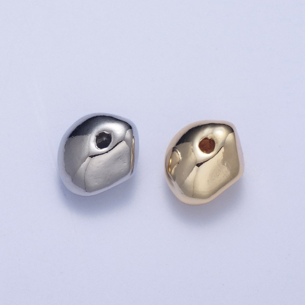 Pieces Pack 8.6mm Abstract Geometric Spacer Beads Jewelry Component in Gold & Silver B-076 B-086 - DLUXCA