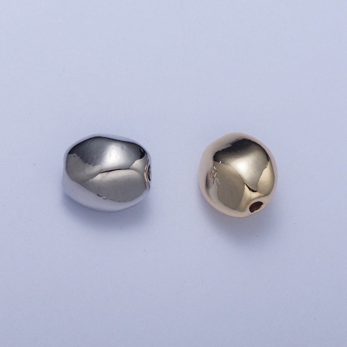 Pieces Pack Abstract Oval 7mmx6.5mm Geometric Spacer Beads Jewelry Findings in Gold & Silver B-097 B-101 - DLUXCA