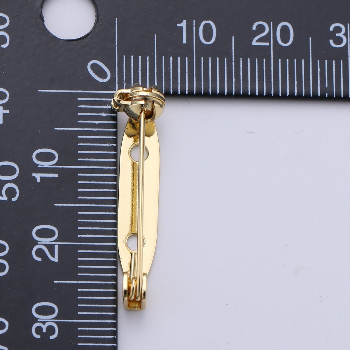 Pin Brooch Pendant Blank, Glue On Pendant Bail, Bar Pin Brooch Base DIY, Gold Filled K-190 - DLUXCA