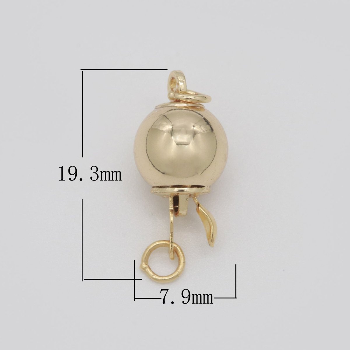 Pinch Clasp Round Ball Bead Clasp for bracelet necklace component L-517 - DLUXCA