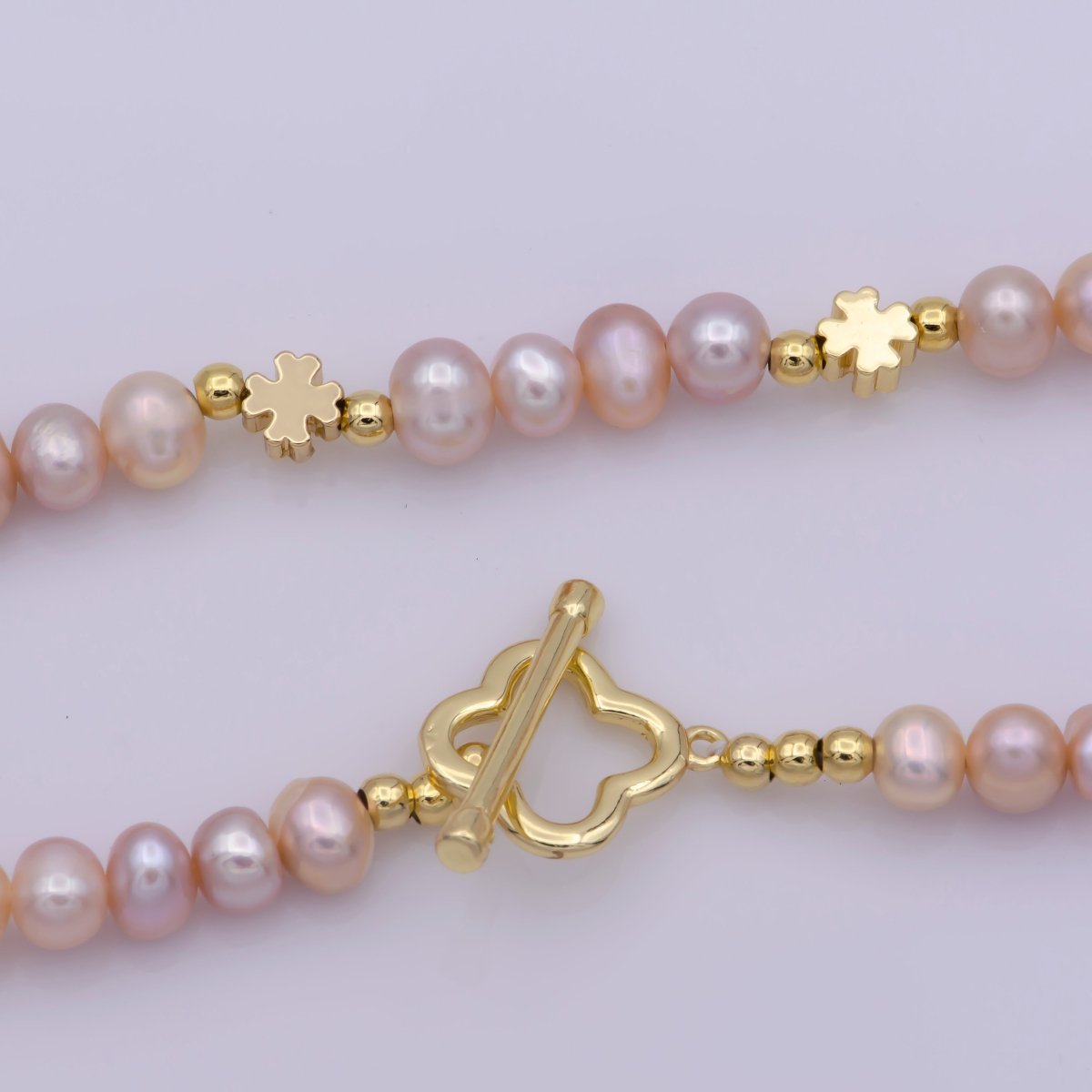 Pink Lucky You Pearl Necklace Chockers Chain Necklace WA-410 - DLUXCA
