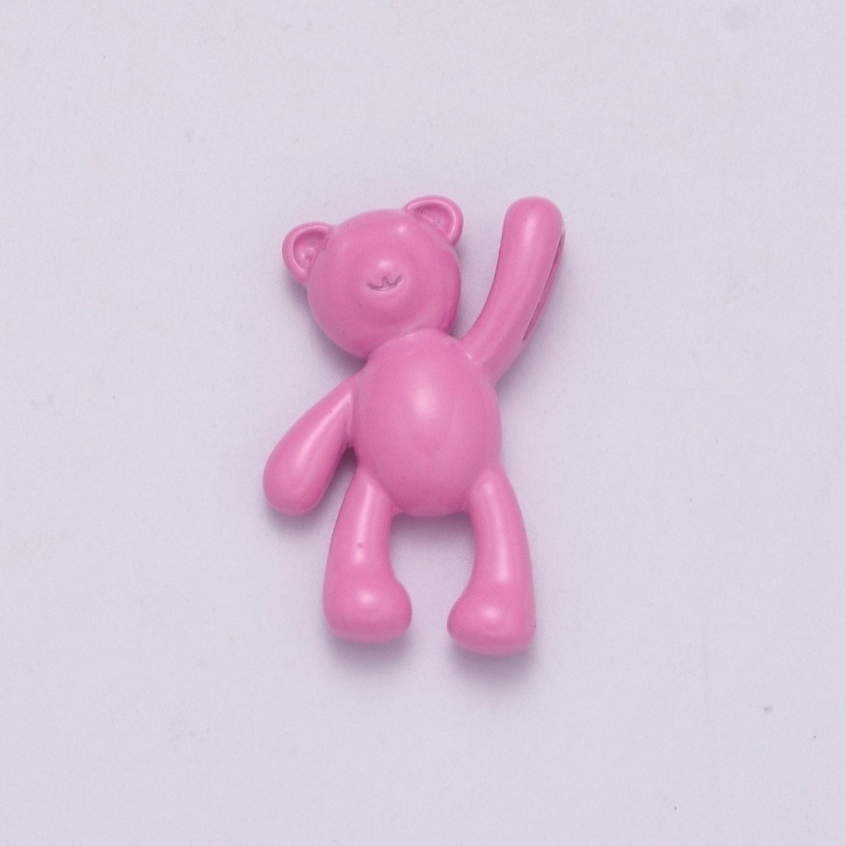 Pink Teddy Bear Charm Dangle Pendant Hold My Hand Bear Hug Charm for Necklace Bracelet Earring Supply M-821 M-822 - DLUXCA