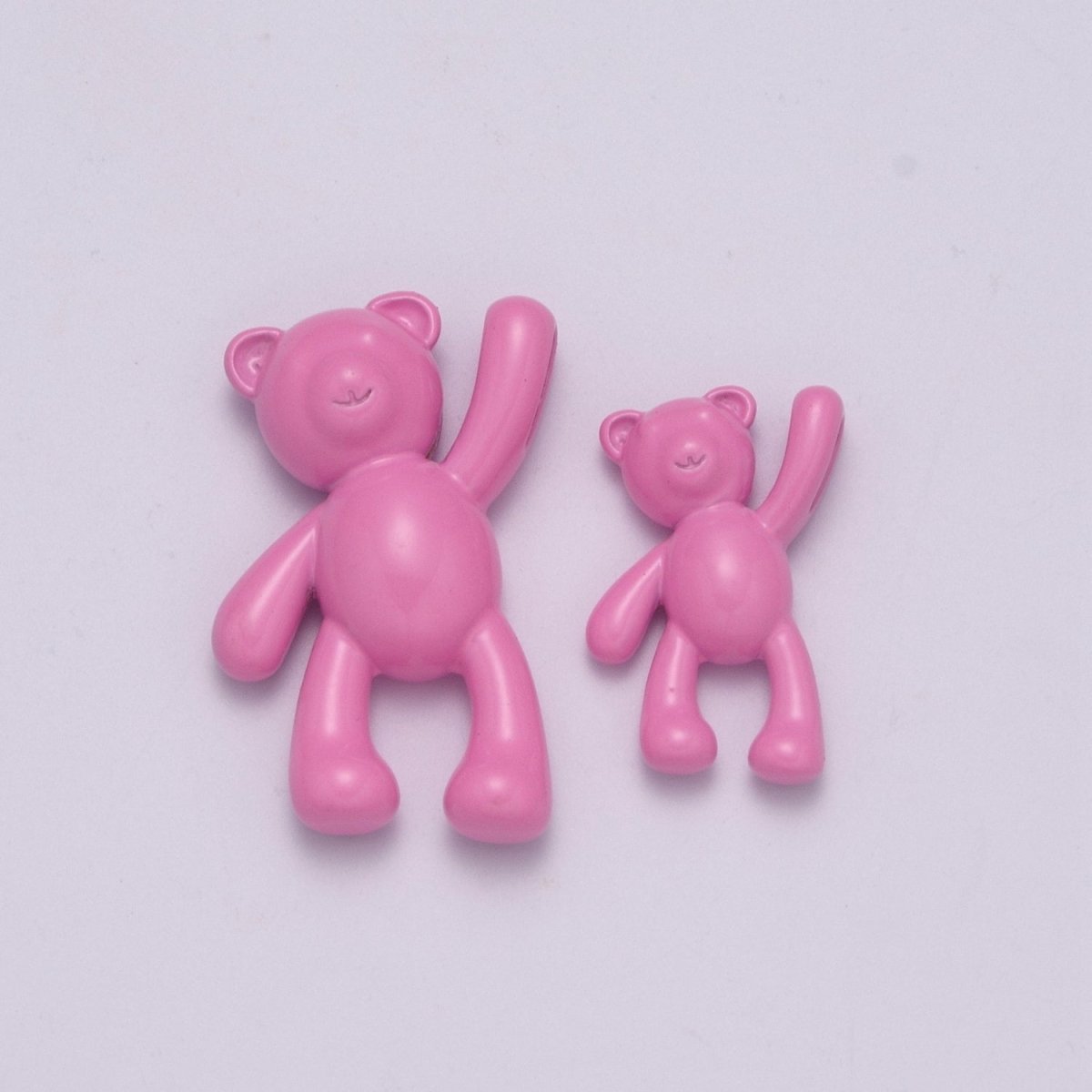 Pink Teddy Bear Charm Dangle Pendant Hold My Hand Bear Hug Charm for Necklace Bracelet Earring Supply M-821 M-822 - DLUXCA