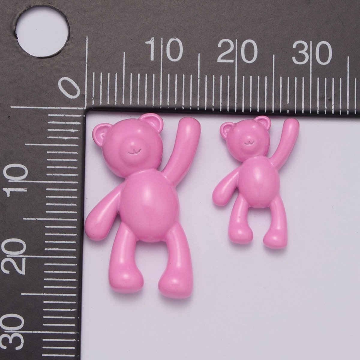 Pink Teddy Bear Charm Dangle Pendant Hold My Hand Bear Hug Charm for Necklace Bracelet Earring Supply M-821 M-822 - DLUXCA