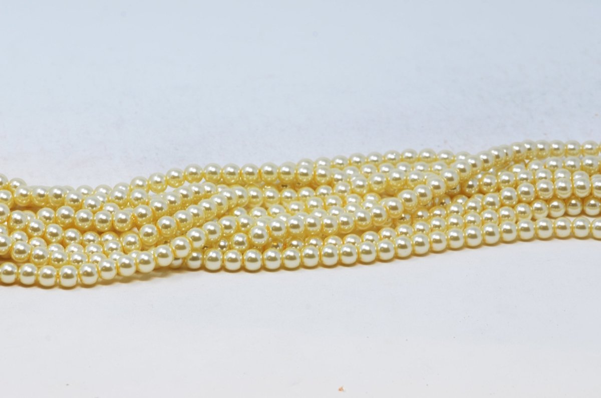 Plastic Shell Pearl Beads size 10mm 12mm available Approximately 89 pcs Per Strand Length 17.5'' - DLUXCA