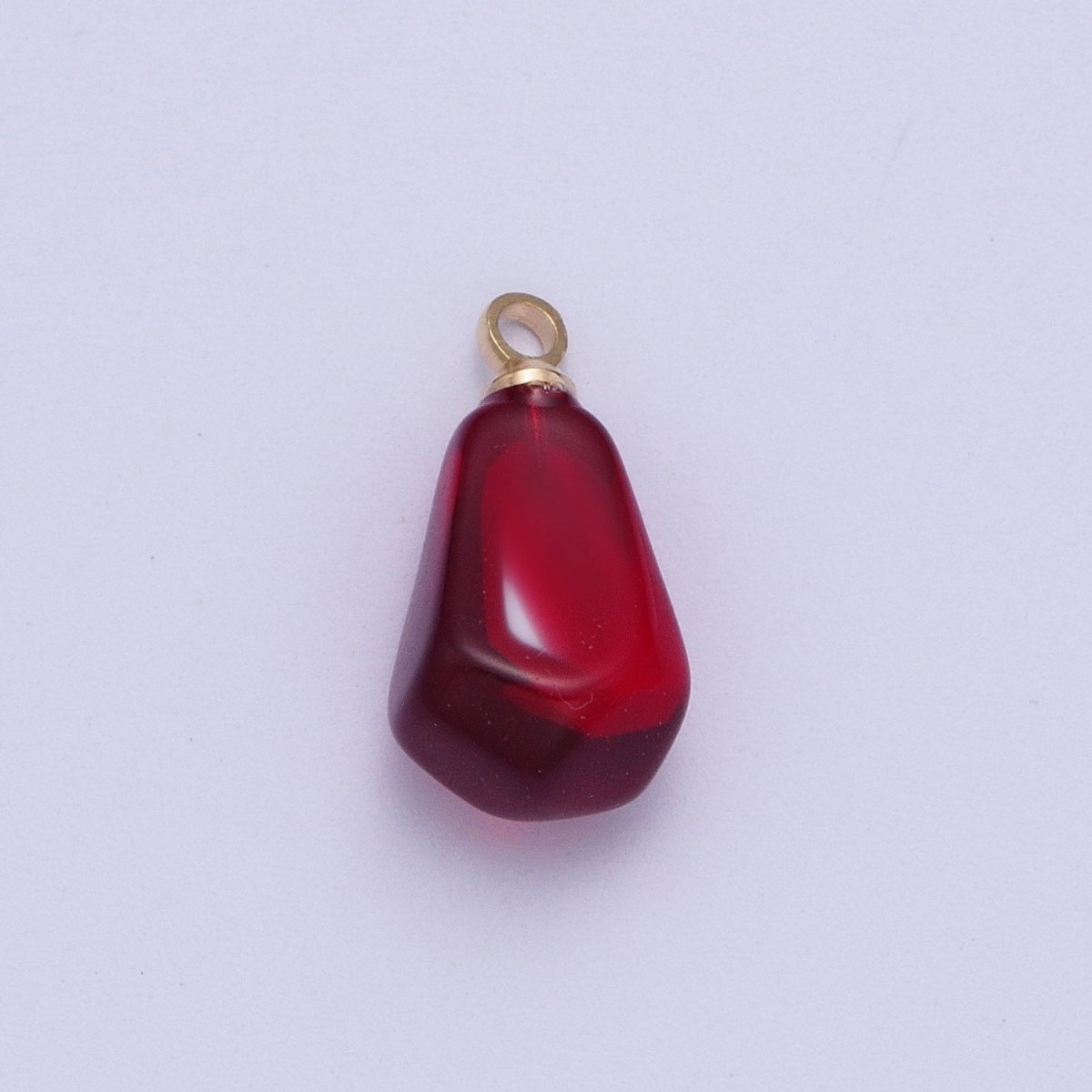 Pomegranate Seed Fruit Abstract Geometric Pink Red Resin Gold Charms For Jewelry Making | X-734 X-753 X-754 - DLUXCA