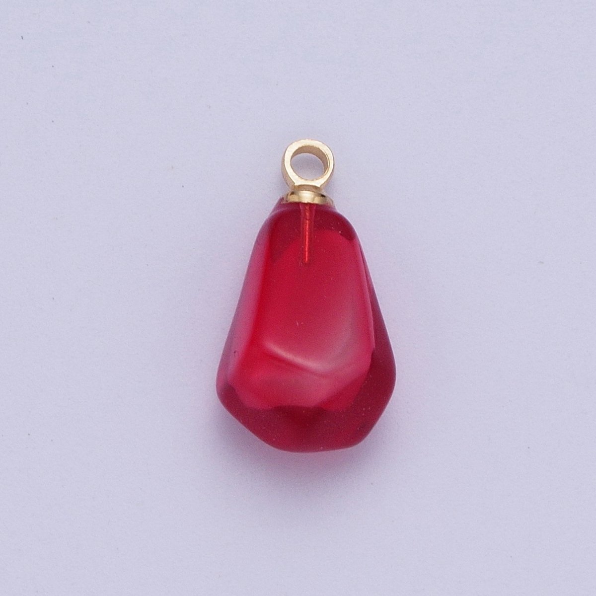 Pomegranate Seed Fruit Abstract Geometric Pink Red Resin Gold Charms For Jewelry Making | X-734 X-753 X-754 - DLUXCA