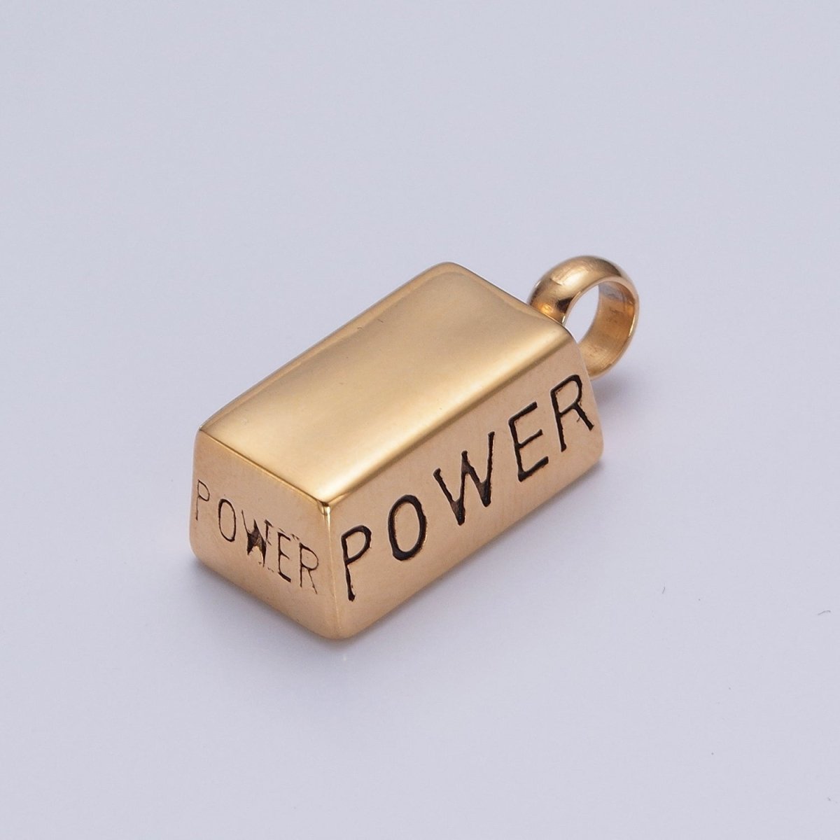 Power Pendant Necklace | 24k Gold Plated Brick Charm for Bracelet Necklace X-645 X-646 - DLUXCA