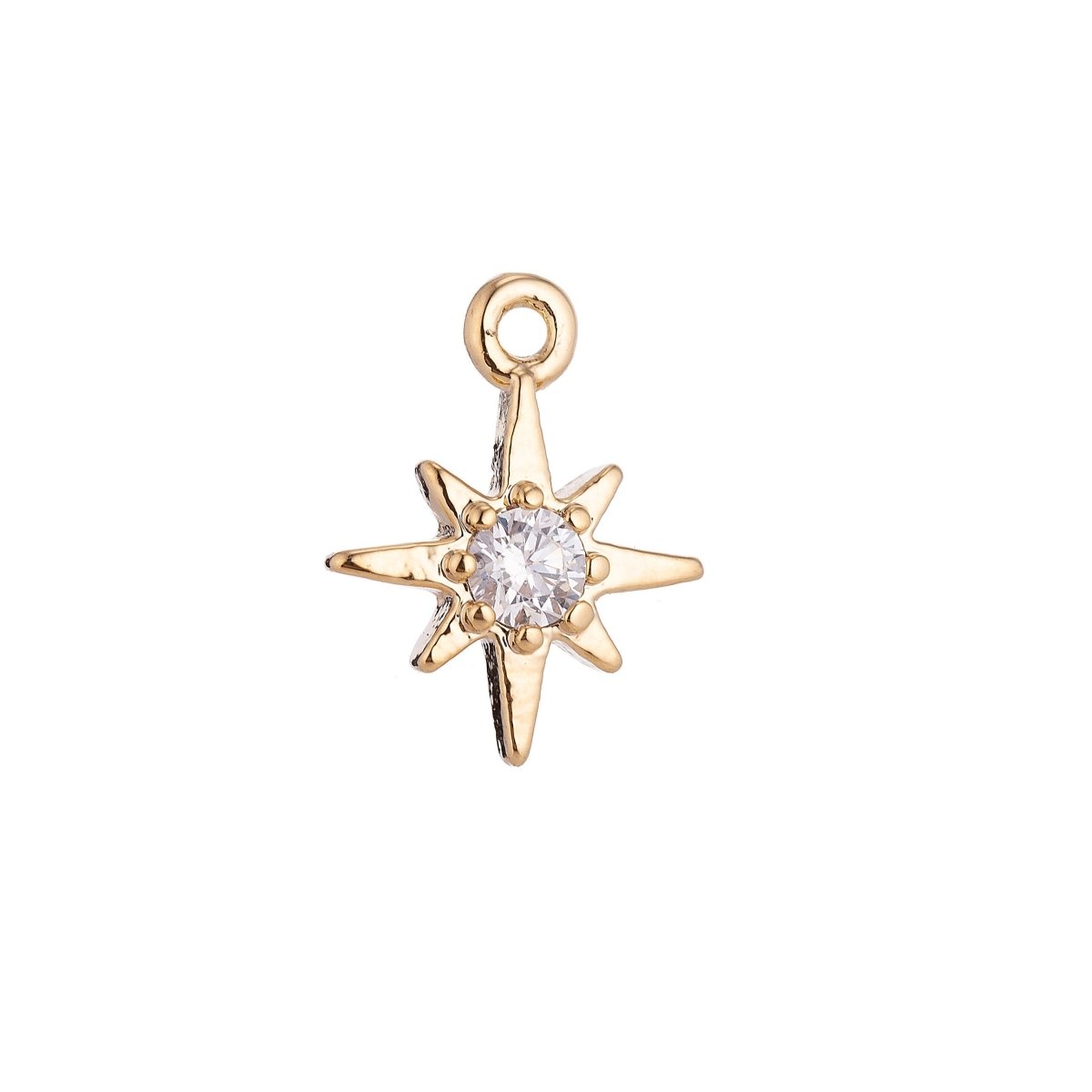 Pre-order Only 18K Gold Filled Mini Shooting Star Cubic Zirconia Pendant Charm C-008 - DLUXCA