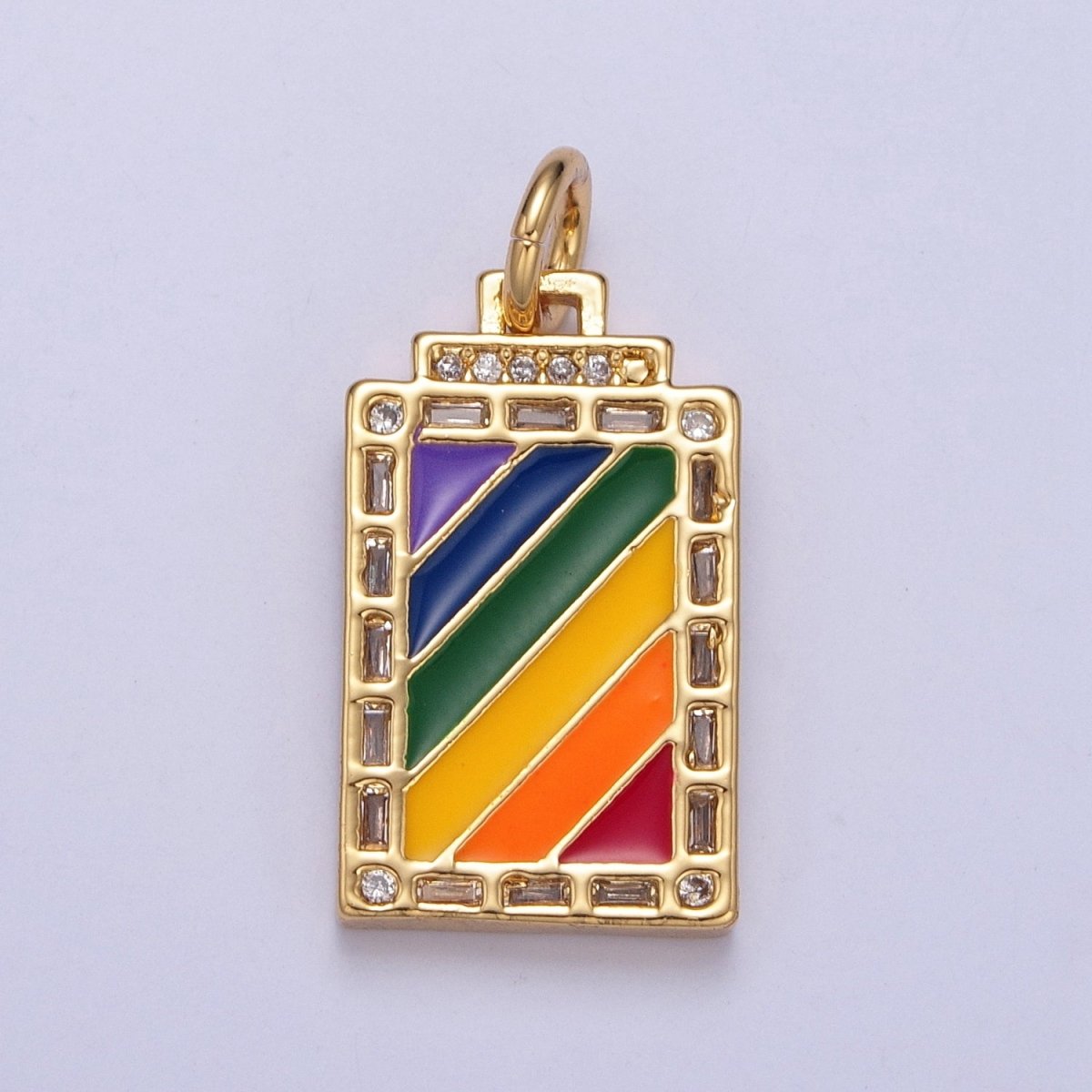 Pride Flag Charm LGBTQ Pendant 14k Gold Filled Tag Charm Trans Gay Pansexual Nonbinary Non Binary Bisexual Asexual E-752~E-757 - DLUXCA