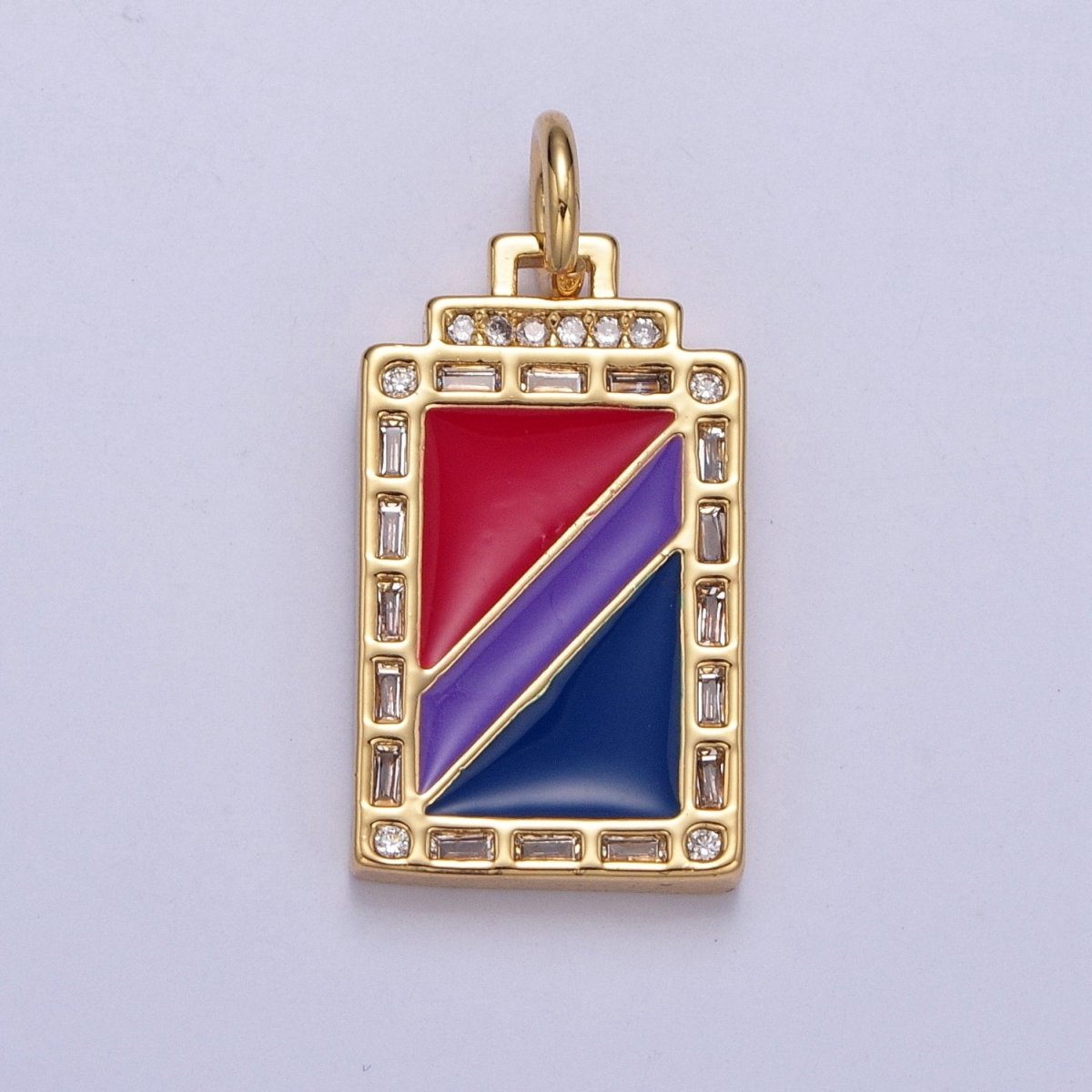 Pride Flag Charm LGBTQ Pendant 14k Gold Filled Tag Charm Trans Gay Pansexual Nonbinary Non Binary Bisexual Asexual E-752~E-757 - DLUXCA