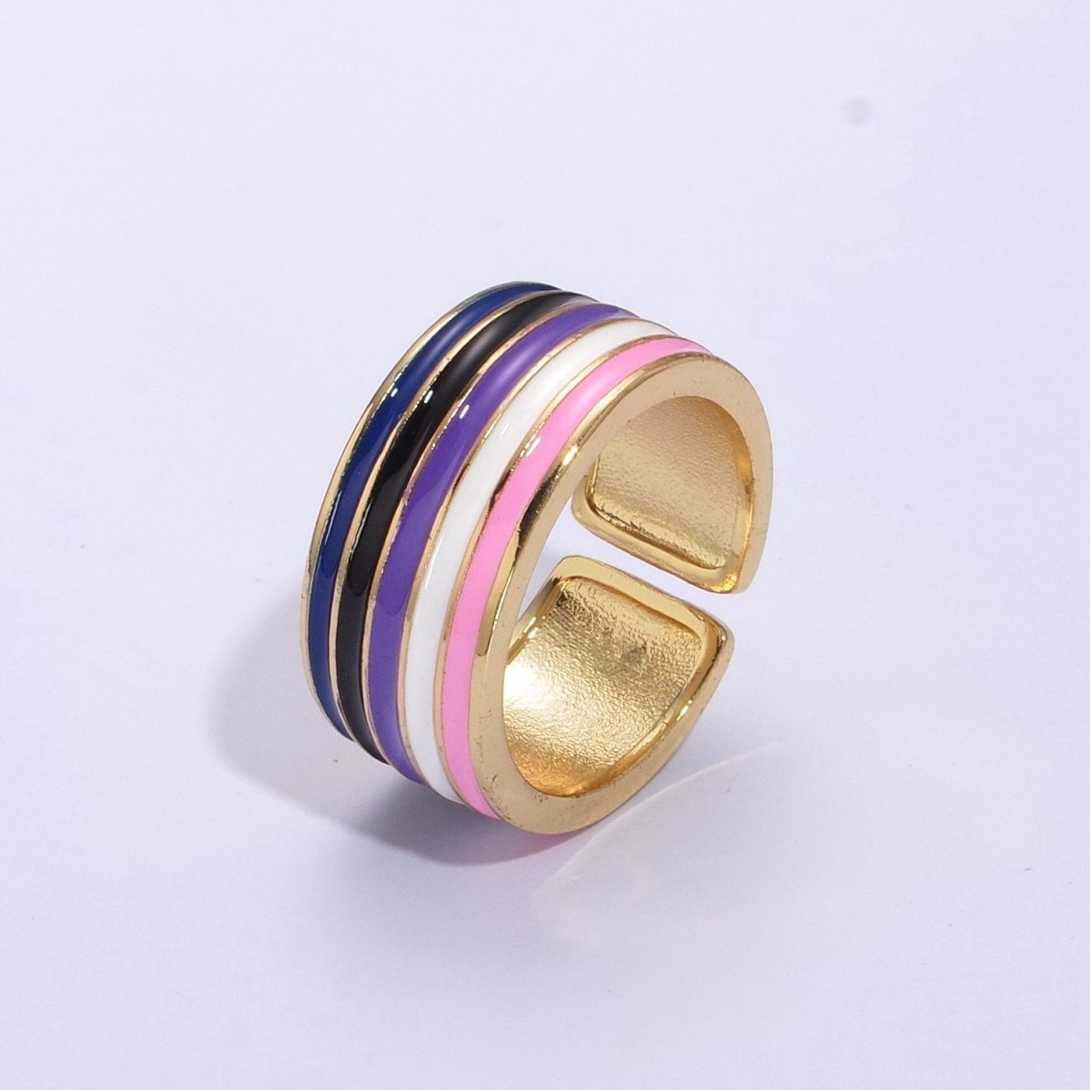 Pride Flag Rings LGBTQ Ring Gold Filled Open Adjustable Stackable Ring Trans Gay Pansexual Nonbinary Non Binary Bisexual Genderfluid Asexual Genderqueer U-061~U-068 - DLUXCA