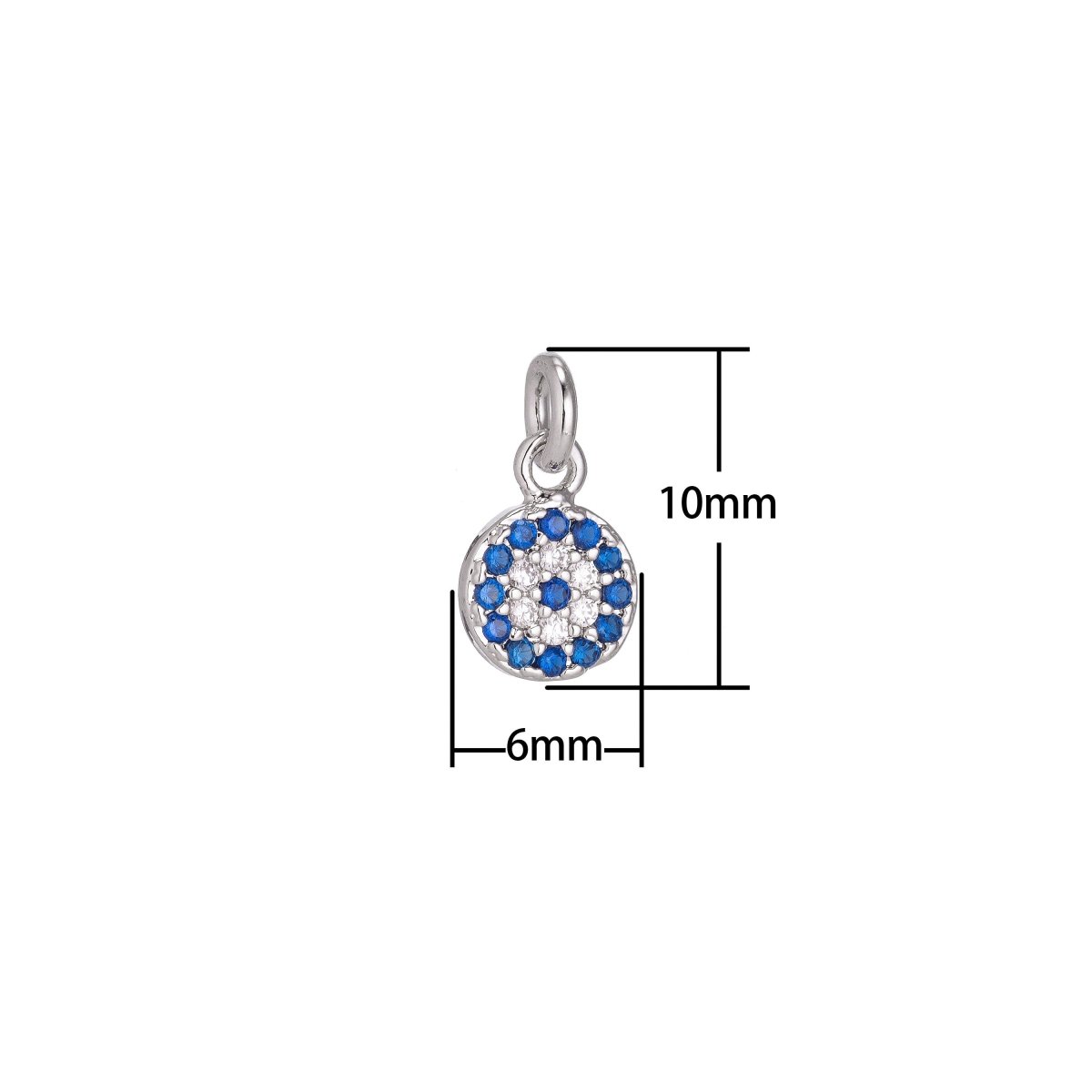 Products Dainty Tiny 18k Gold Fill / White Gold Coin Round Charm Pave CZ Cubic Zirconia pendant for Earring, Necklace, Bracelet Jewelry Making Supply C-160 - DLUXCA