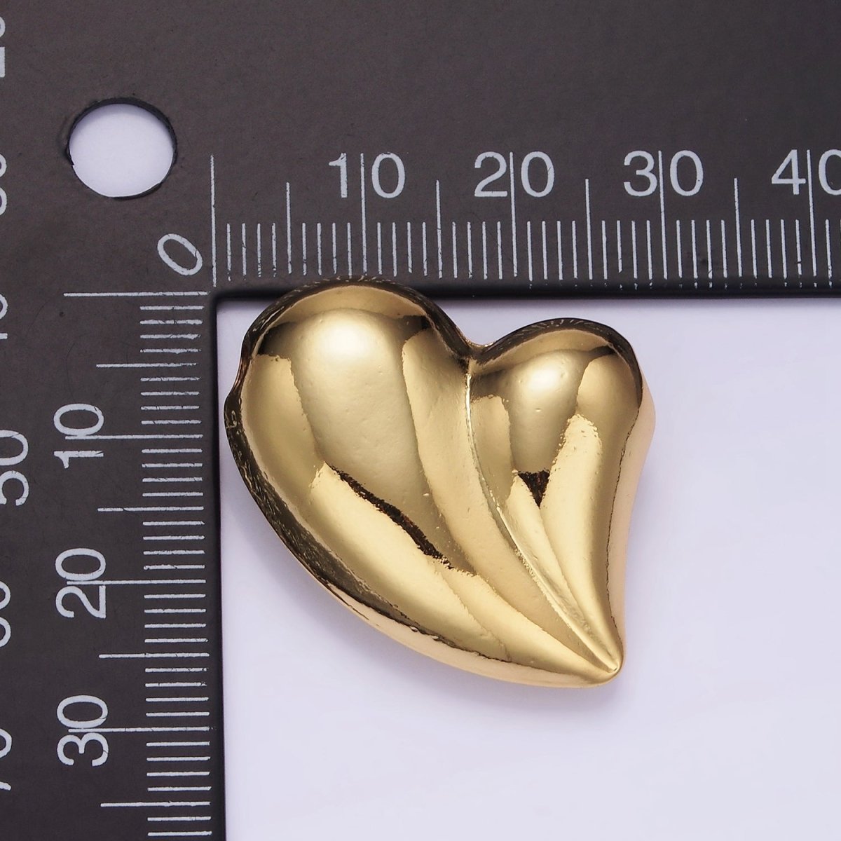 Puffy 14K Gold Filled Heart Charm Balloon Pendant | B877 - DLUXCA