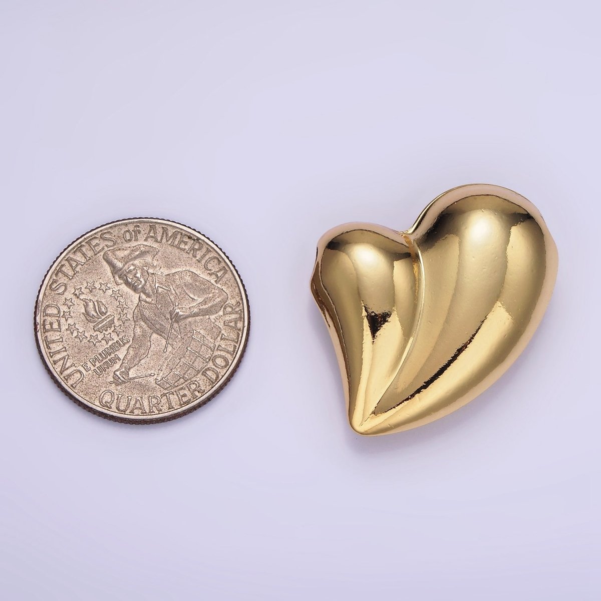 Puffy 14K Gold Filled Heart Charm Balloon Pendant | B877 - DLUXCA