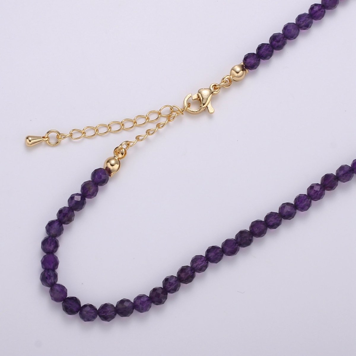 Purple Amethyst Natural Gemstone Beads Necklace Ready To Wear | WA-018 Clearance Pricing - DLUXCA