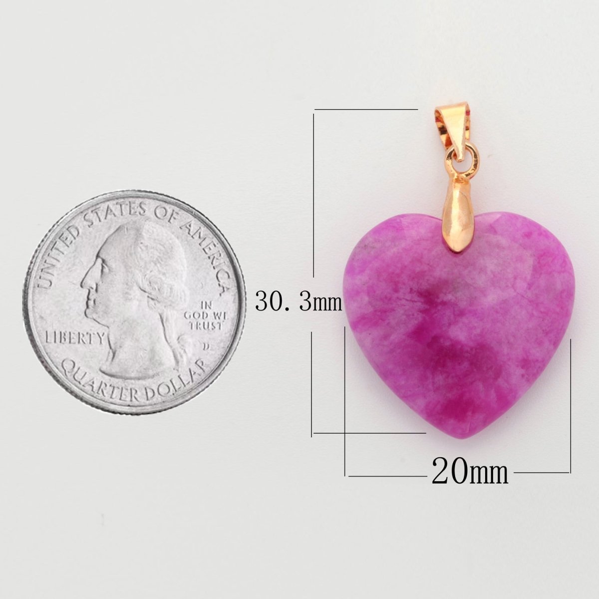 Purple Heart Jade Stone For Necklace Pendant O-250 - DLUXCA