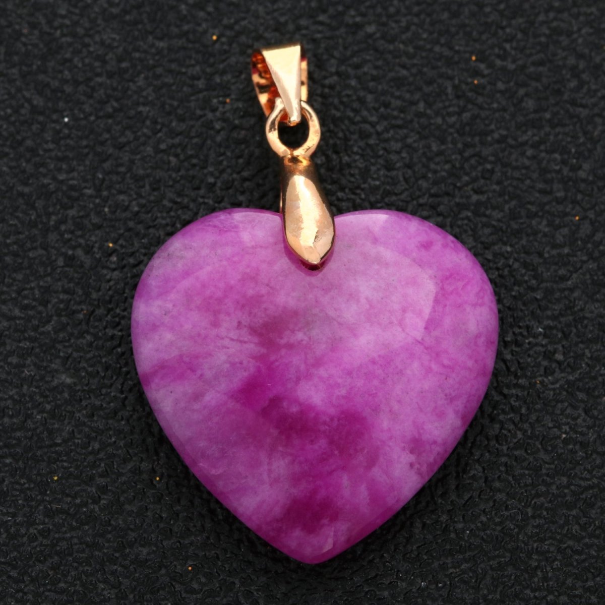 Purple Heart Jade Stone For Necklace Pendant O-250 - DLUXCA