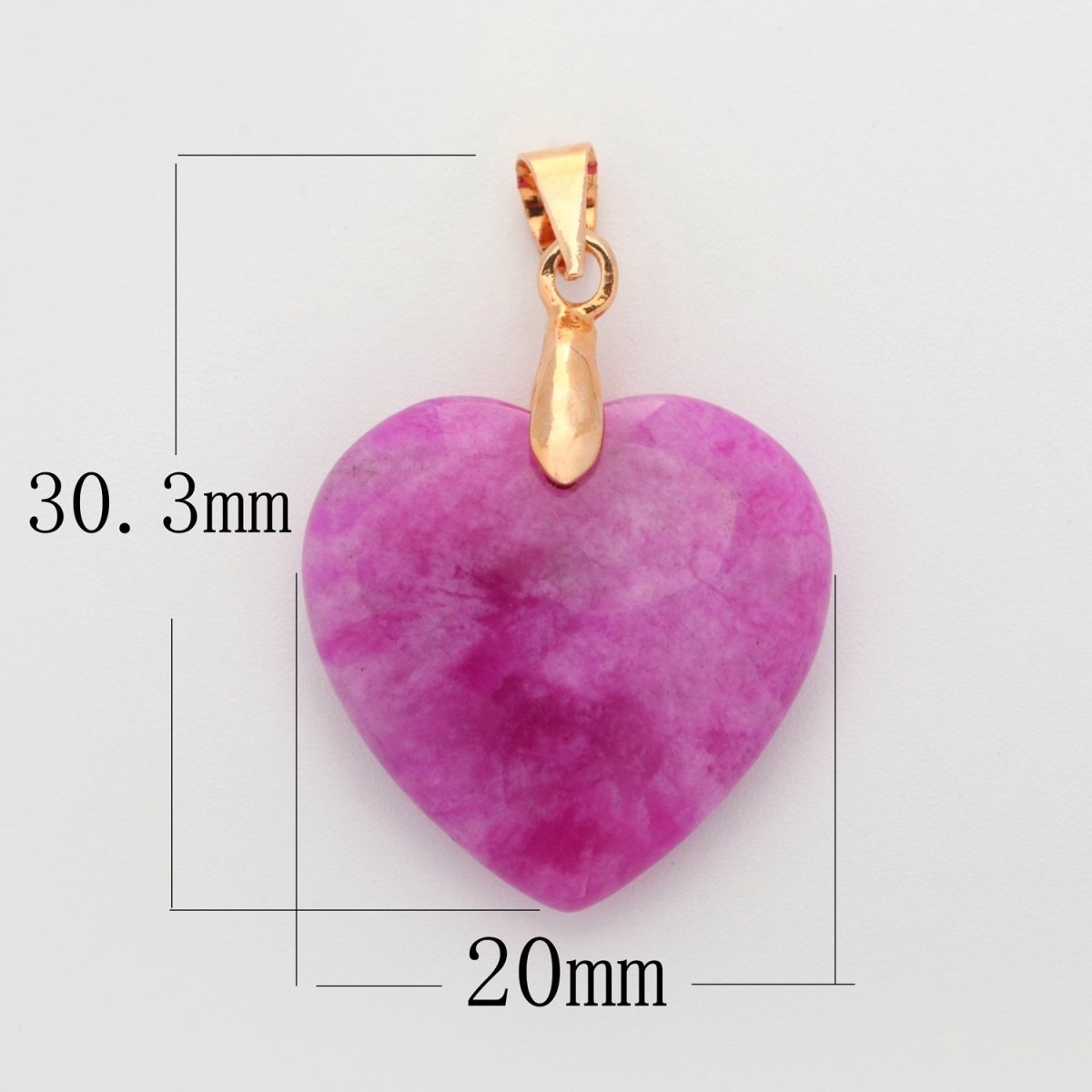 Purple Heart Jade Stone For Necklace Pendant O-250 - DLUXCA