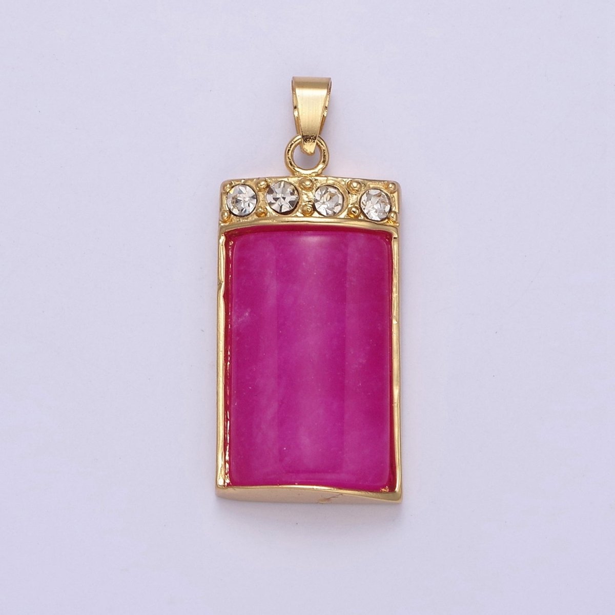 Purple Jade Pendant Vintage Design Drop Charm for Necklace W-632 W-633 - DLUXCA