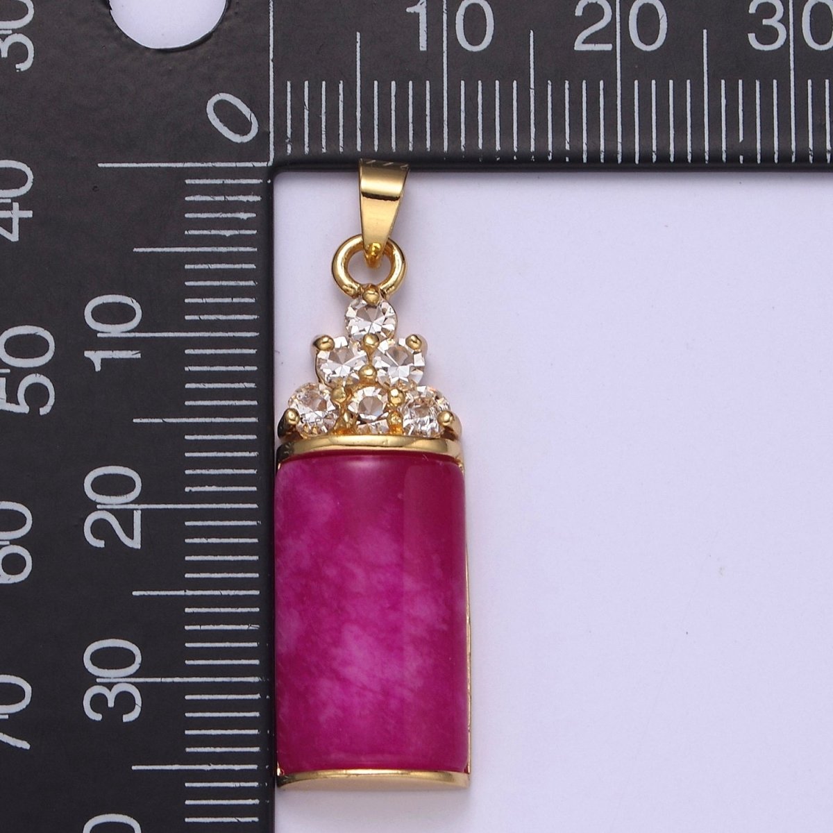 Purple Jade Pendant Vintage Design Micro Pave Silver Drop Charm for Necklace W-634 W-635 - DLUXCA