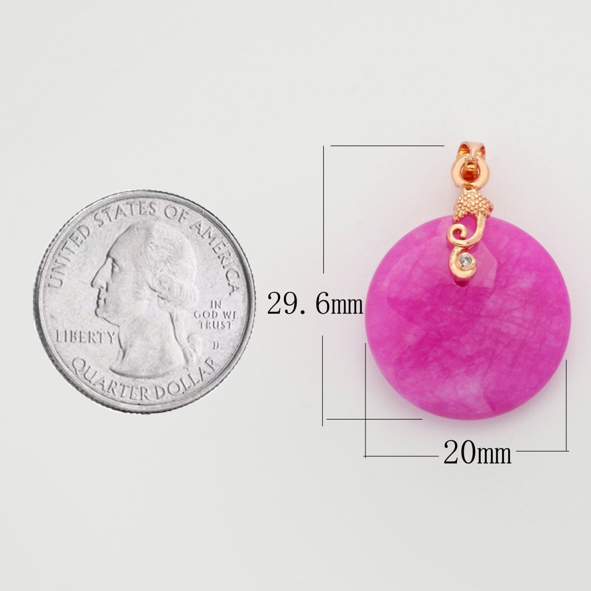 Purple Round Jade Stone For Necklace Pendant O-251 - DLUXCA