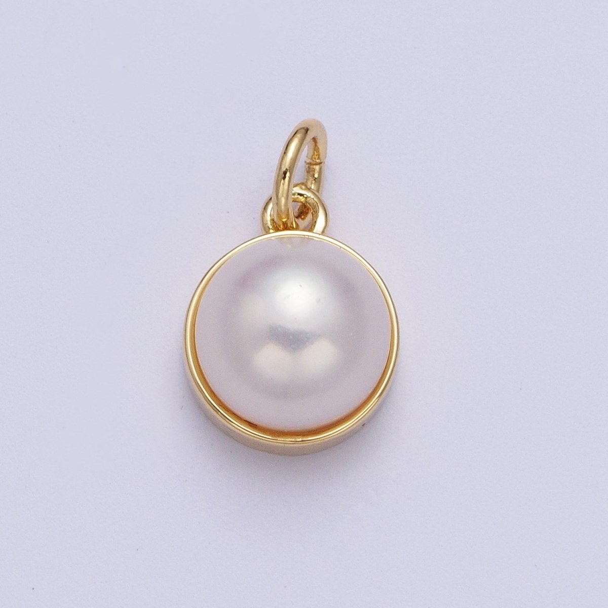 Purple White Round Pearl Gold Charm Jewelry Making Supply | X-751 X-752 - DLUXCA