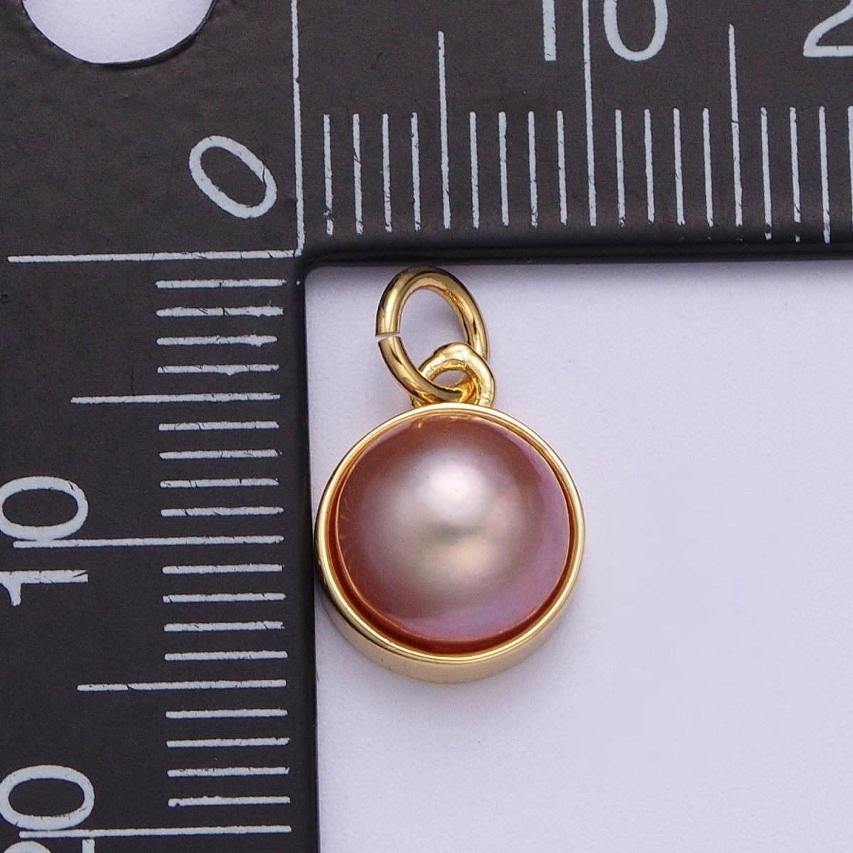 Purple White Round Pearl Gold Charm Jewelry Making Supply | X-751 X-752 - DLUXCA