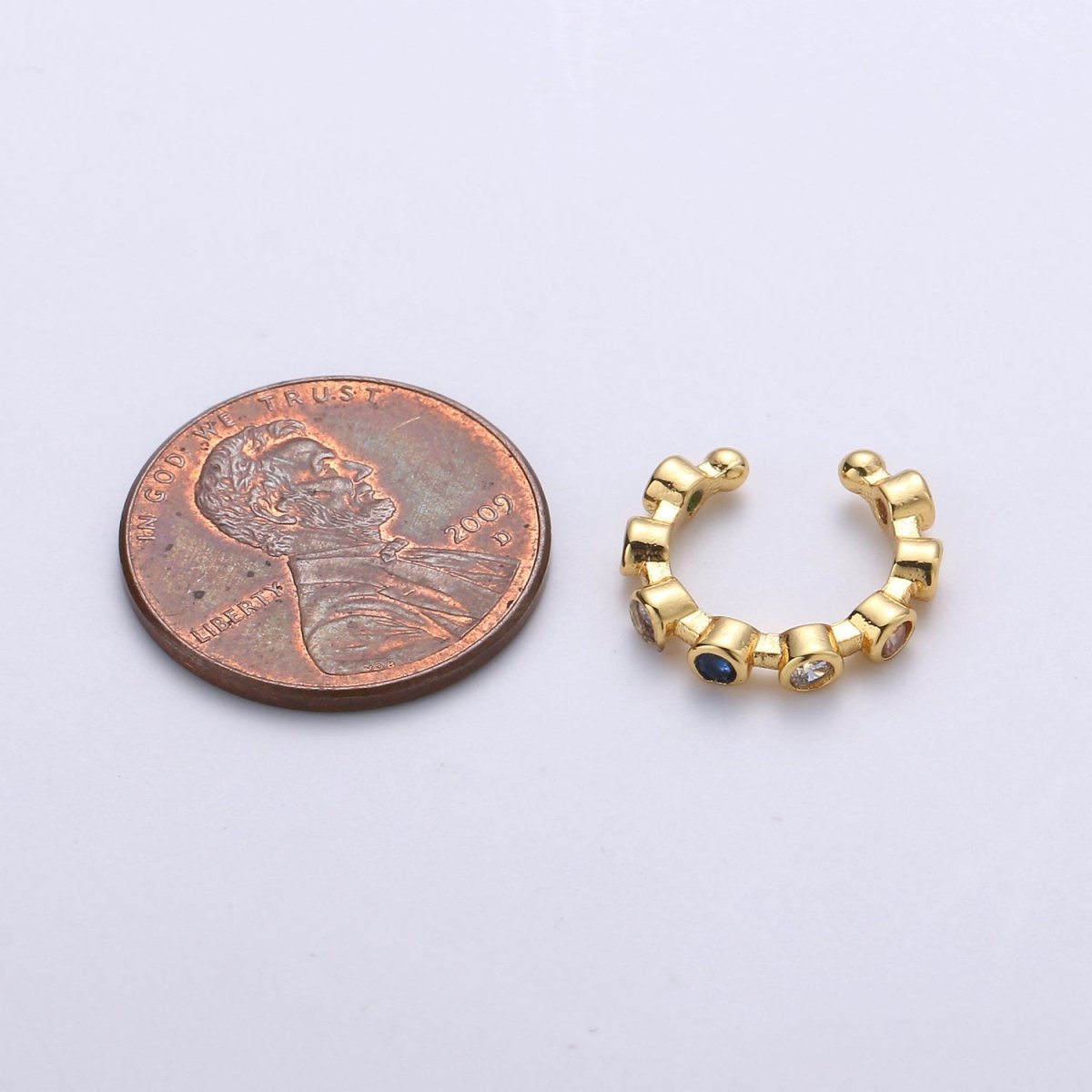 Rainbow Dots Gold Filled Earcuffs AI-092 - DLUXCA