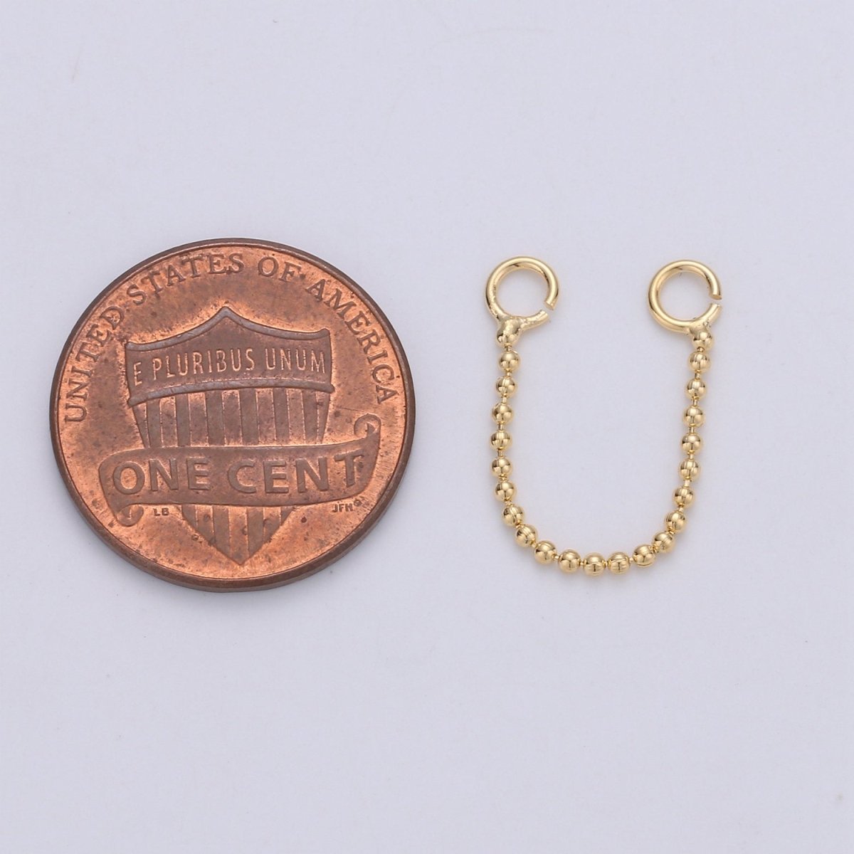Real Gold Plated Earring Single Link Chain Connector for Earring Finding Jewelry Supply Lead free Nickel Free K-418 - DLUXCA