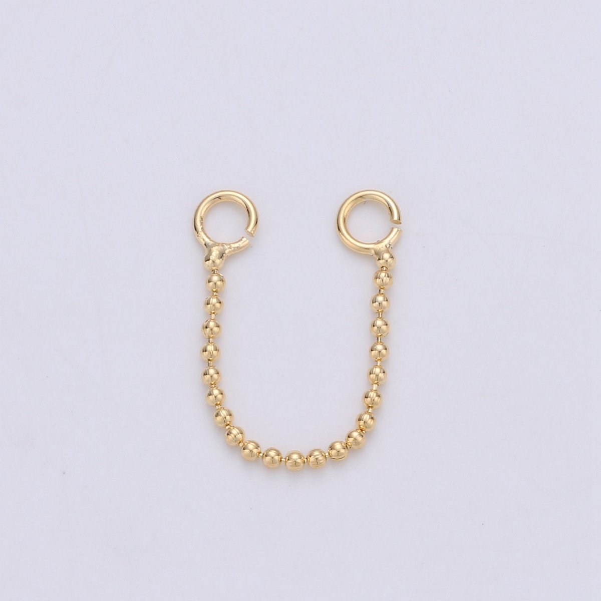 Real Gold Plated Earring Single Link Chain Connector for Earring Finding Jewelry Supply Lead free Nickel Free K-418 - DLUXCA