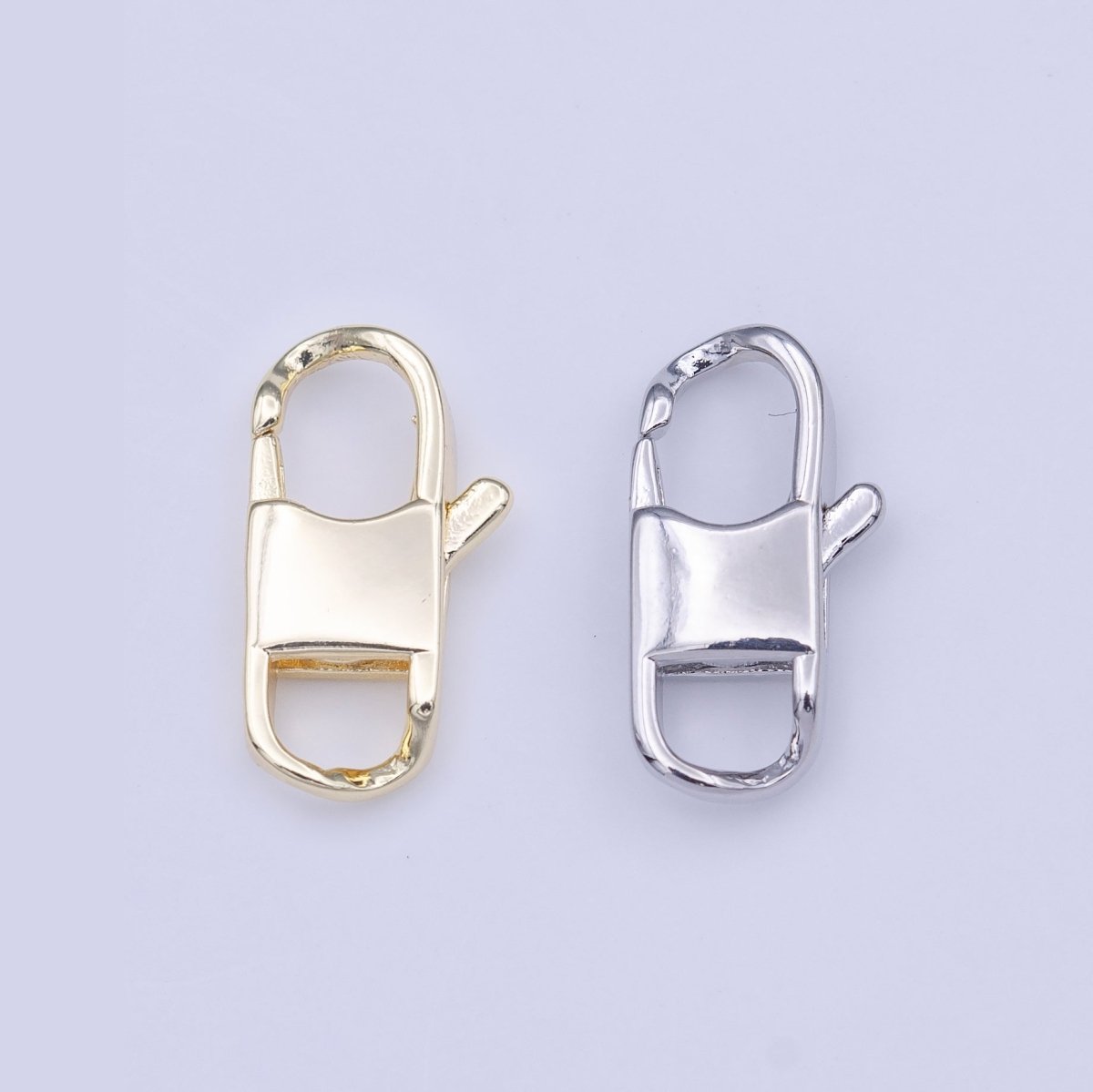 Rectangular Double Sided 14.5mm Lobster Clasps Jewelry Supply Closure in Gold & Silver | K-268 K-288 - DLUXCA