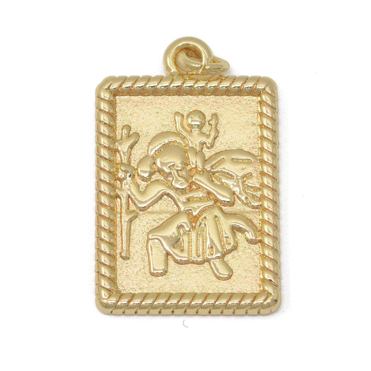 Rectangular Frame Saint Gold Filled Charms M-387 - DLUXCA