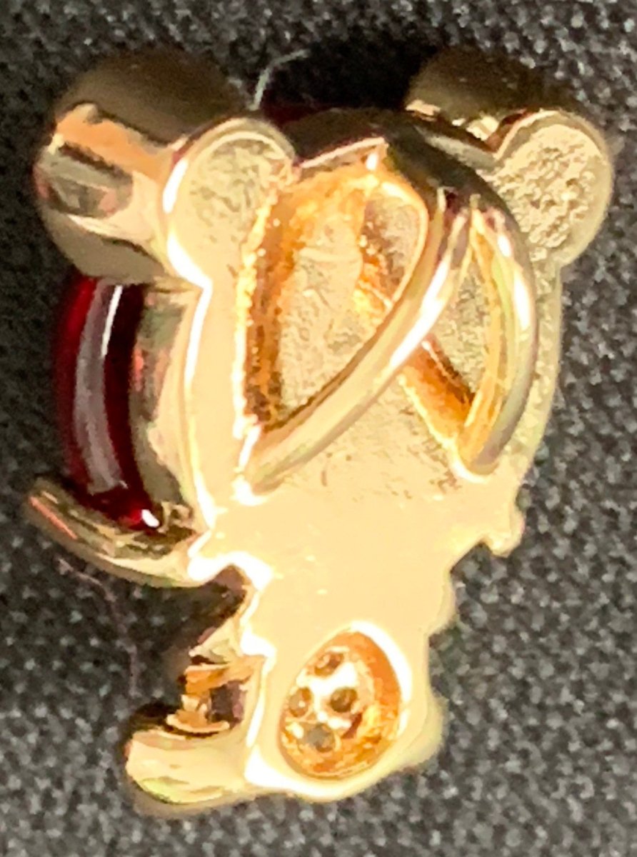 Red Corundum 18K Gold Plated Micro Pave CZ Bear Pendant Charm, Micro Pave CZ Bear Pendant Charm, Gold Plated Animal Pendant E-560 - DLUXCA