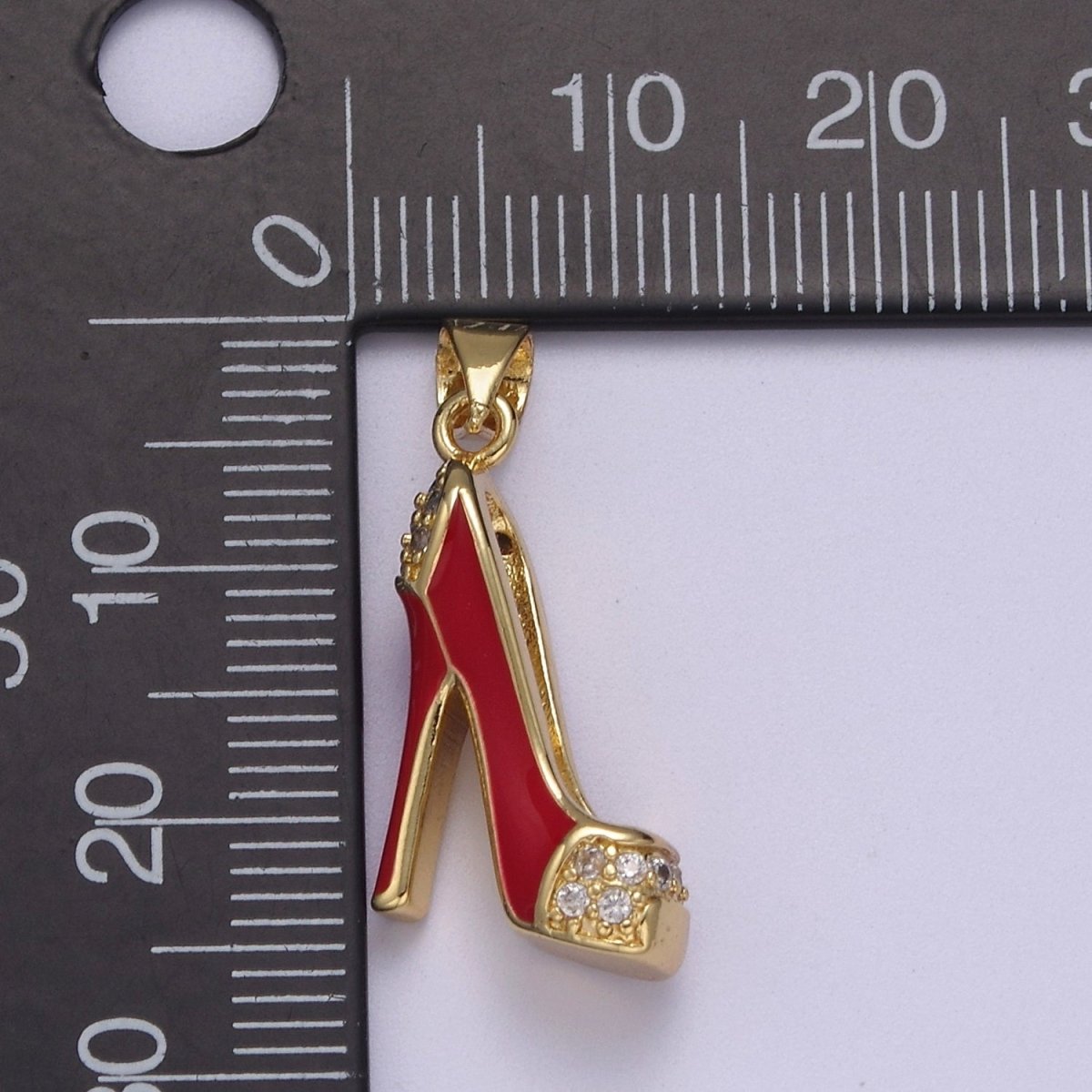 Red high heeled stiletto shoe charm pendant for Bracelet Necklace Earring J-352 - DLUXCA