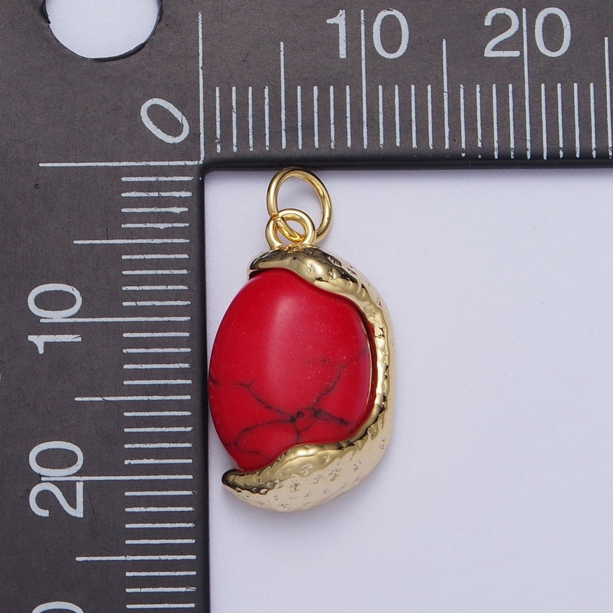 Red, Purple, Turquoise Cats Eye Stone Gold & Silver Egg Charm | A-184 A-198 A-212 C-157 C-167 C-179 - DLUXCA