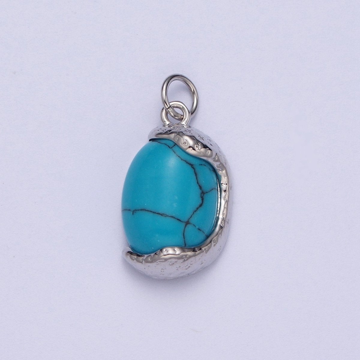 Red, Purple, Turquoise Cats Eye Stone Gold & Silver Egg Charm | A-184 A-198 A-212 C-157 C-167 C-179 - DLUXCA