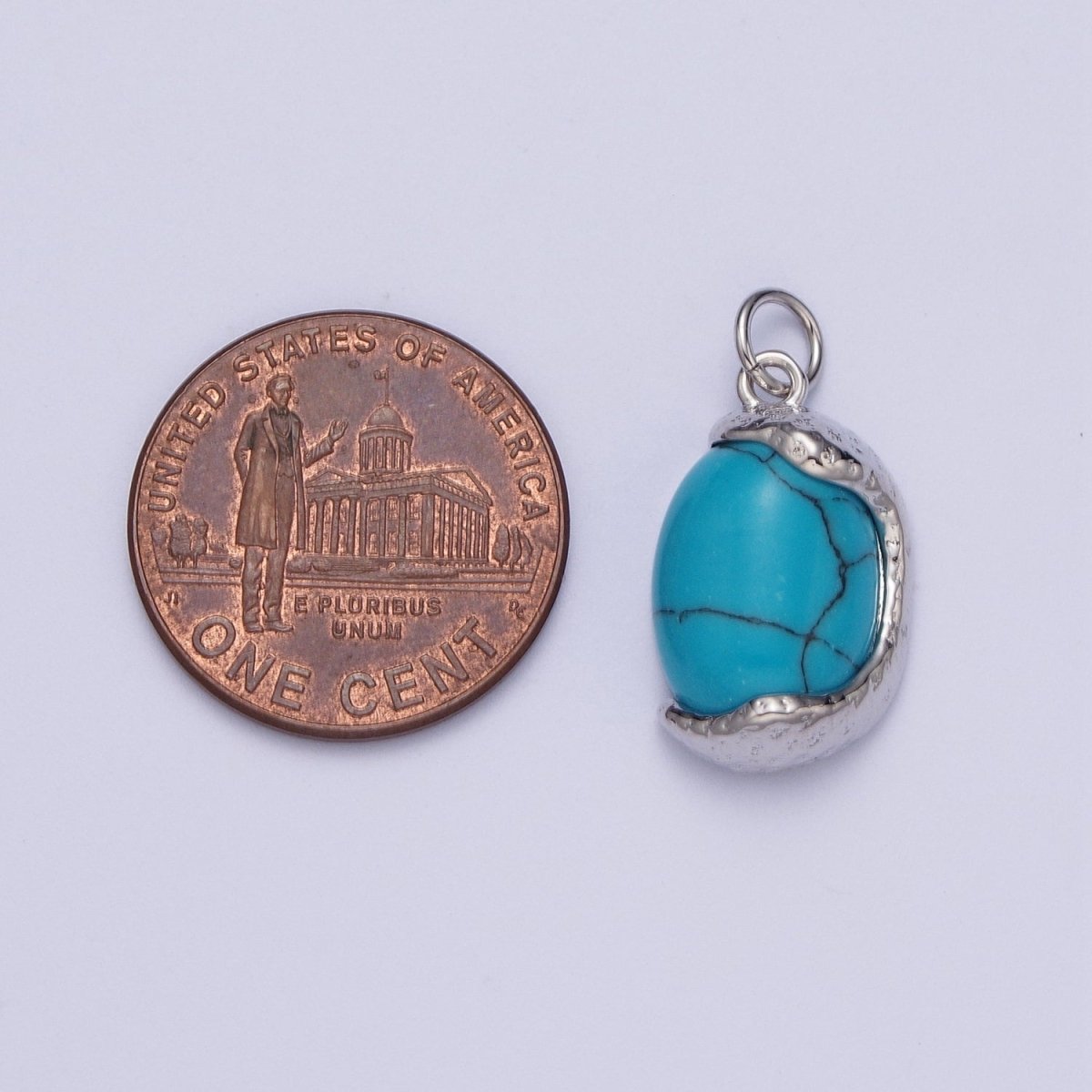 Red, Purple, Turquoise Cats Eye Stone Gold & Silver Egg Charm | A-184 A-198 A-212 C-157 C-167 C-179 - DLUXCA