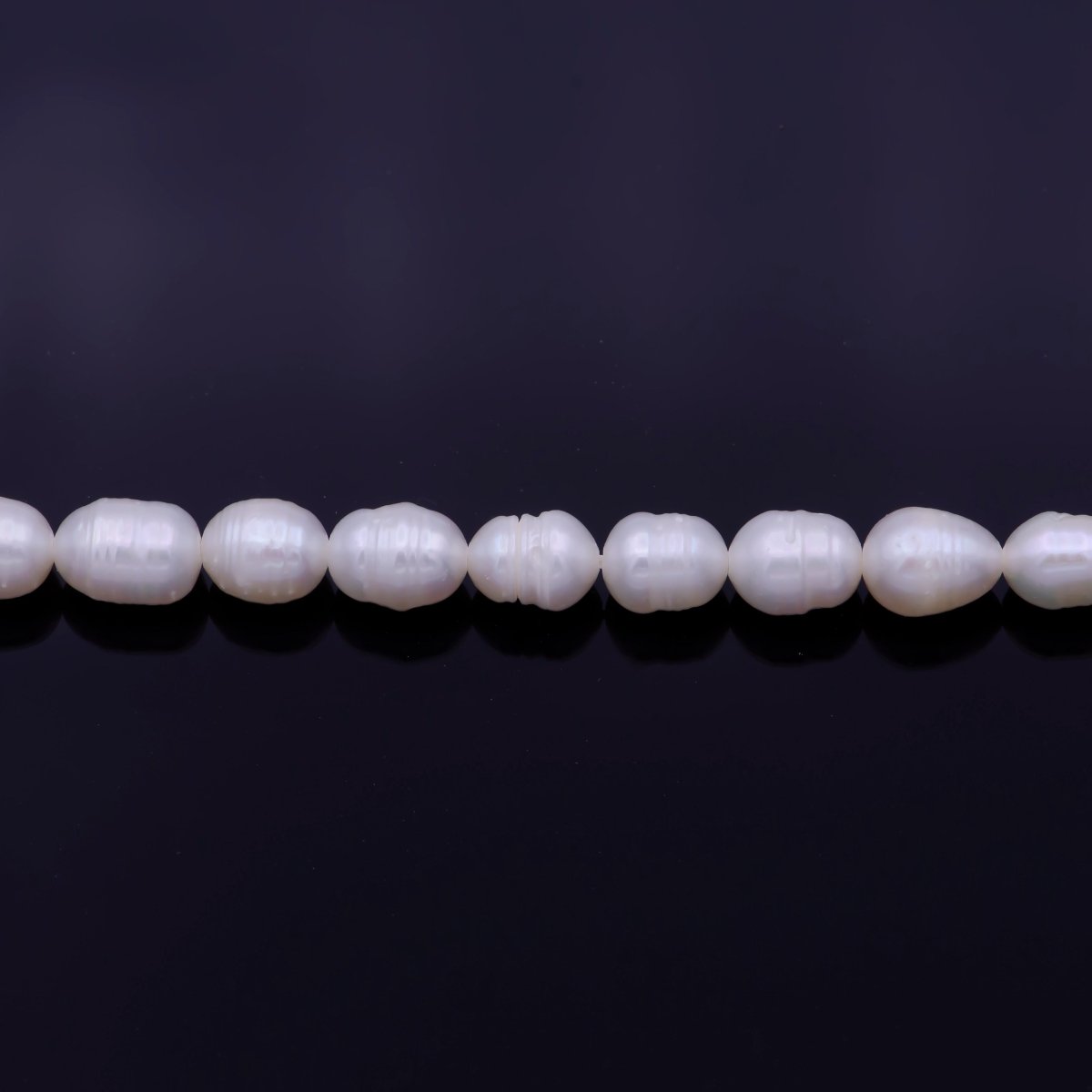Ringed Natural AAA Freshwater Pearl 5mm x 6mm 43pcs Full Strand | WA-1330 Clearance Pricing - DLUXCA