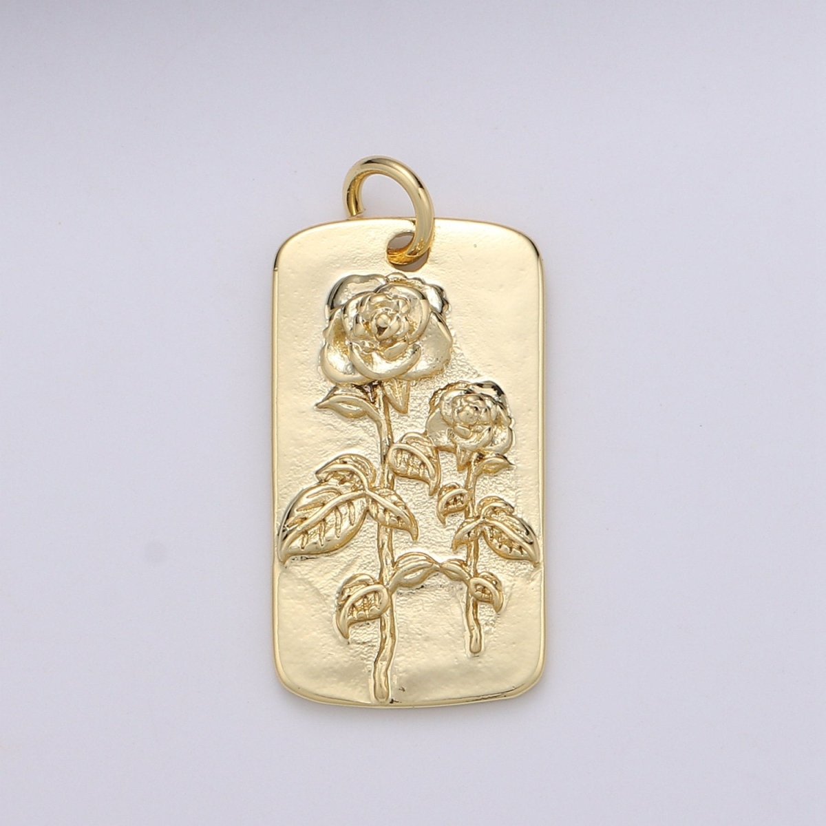 Rose Charms, Gold Rose Pendant, Dainty Rose Charm, Small Rose Charm for Necklace Floral Flower Jewelry in 14k gold filled D-750 - DLUXCA