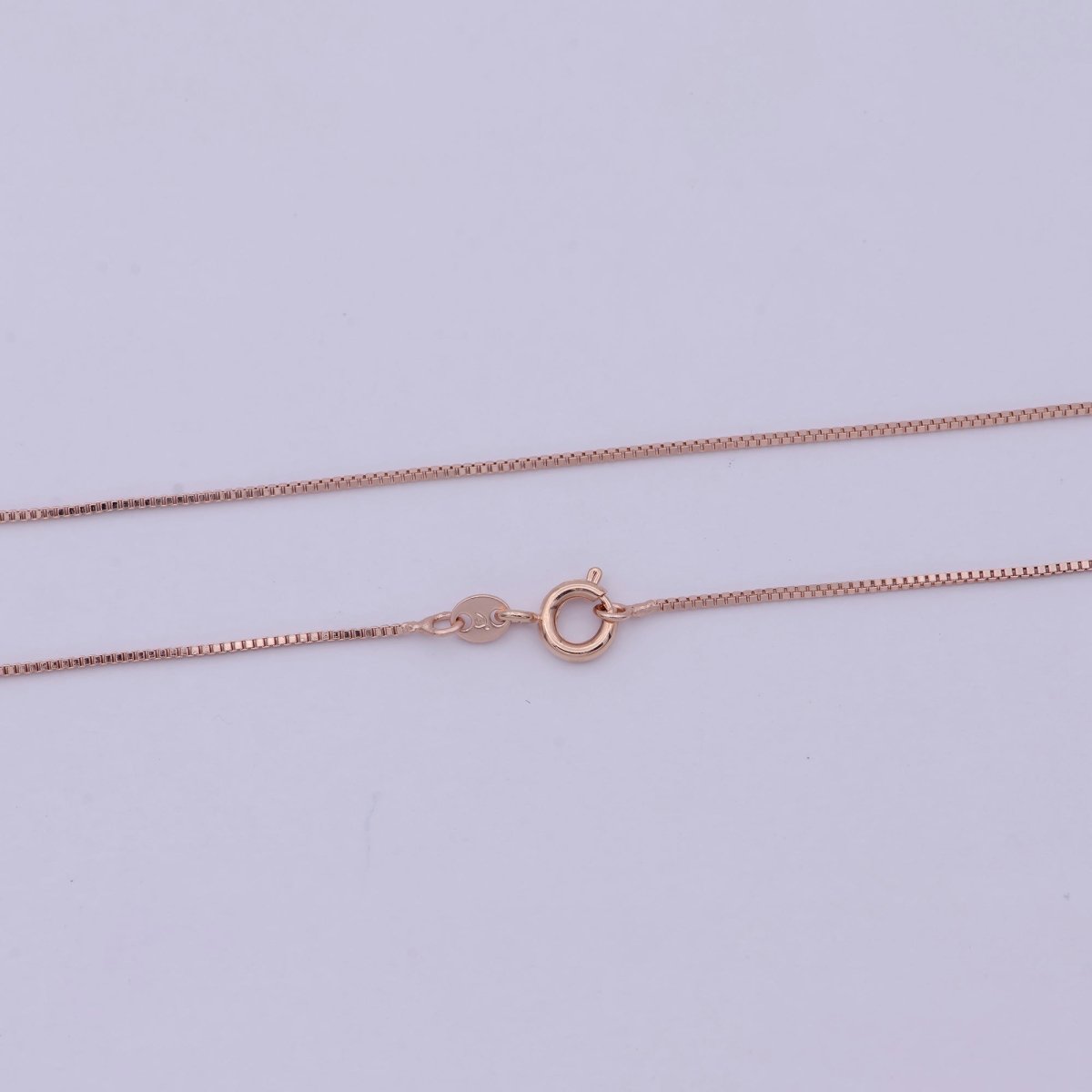 Rose Gold Box Chain Necklace 0.7mm, Delicate Dainty Layered Necklace, Everyday Necklace, Simple chain, Minimalist | WA-522 Clearance Pricing - DLUXCA