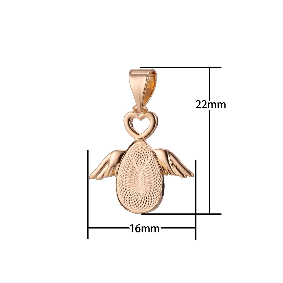 Rose Gold egg Charm Angel Wings Charm, 18K Gold Filled Pendant Dainty Egg with Wings Necklace Charm for Jewelry Making H-875 - DLUXCA